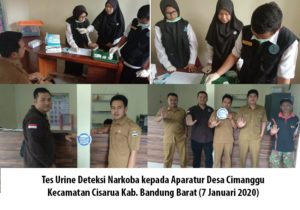 Pelaksanaan Tes Urine Deteksi Narkoba Kepada Aparatur desa di tiga Desa, Kecamatan Cisarua dan Ngamprah Kabupaten Bandung Barat