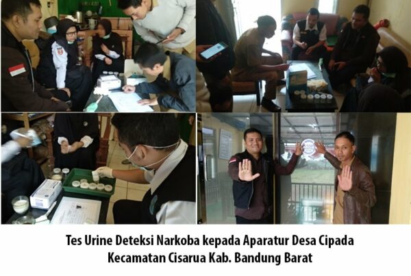 Pelaksanaan Tes Urine Deteksi Narkoba Kepada Aparatur desa di tiga Desa, Kecamatan Cisarua dan Ngamprah Kabupaten Bandung Barat