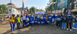 BNN KBB dan Perangkat Desa Sambut Tim Gowes Jabar di Titik Point Sasak Rajamandala