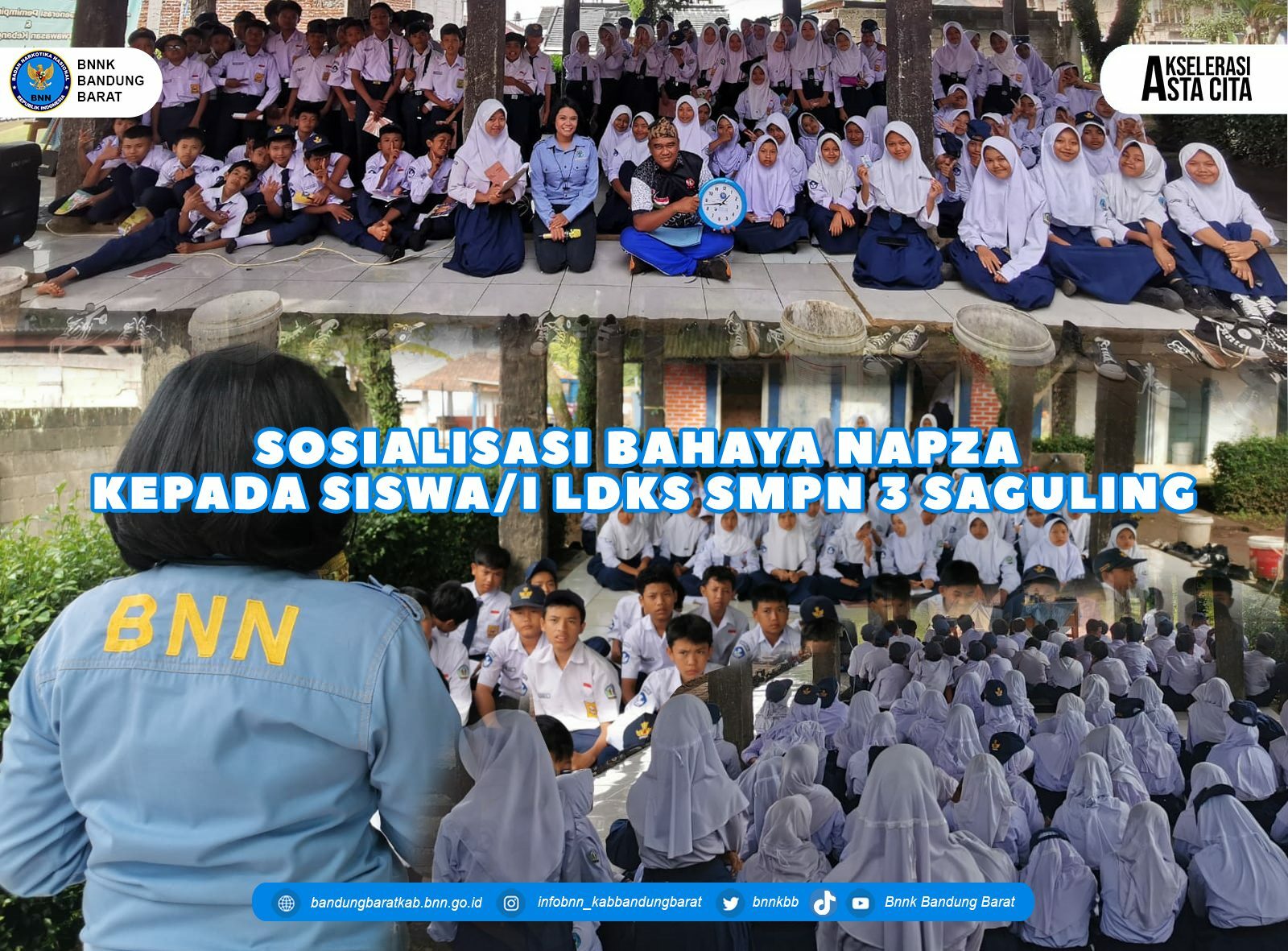 Sosialisasi Bahaya NAPZA Kepada Siswa/i LDKS SMPN 3 Saguling